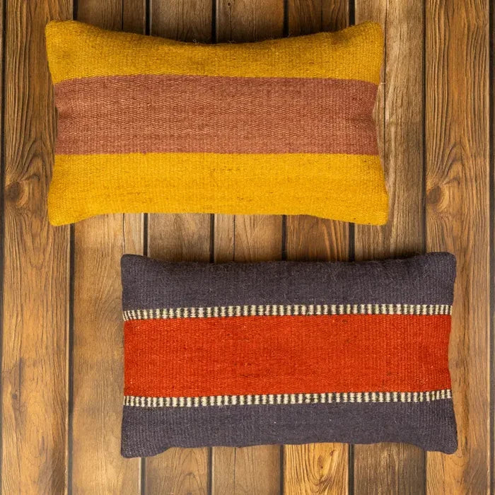 Striped Jute Lumbar Pillow
