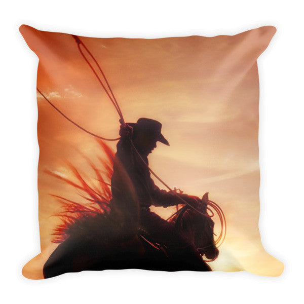 Sunset Roper Throw Pillow