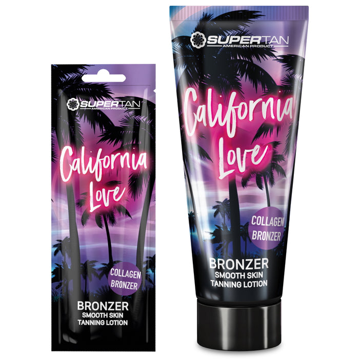 Supertan California Love Collagen Bronzer available in 15ml sachet and 200ml tube at Kiyo Beauty