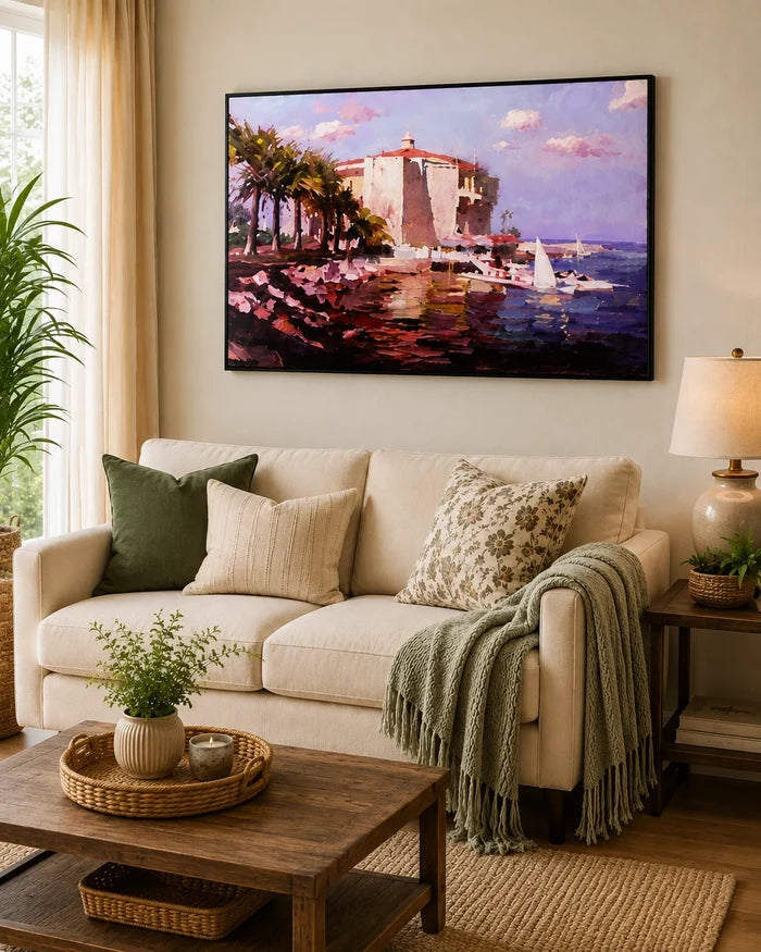 The South of France Semi Hand-made Wall Art - 36*24  Inch