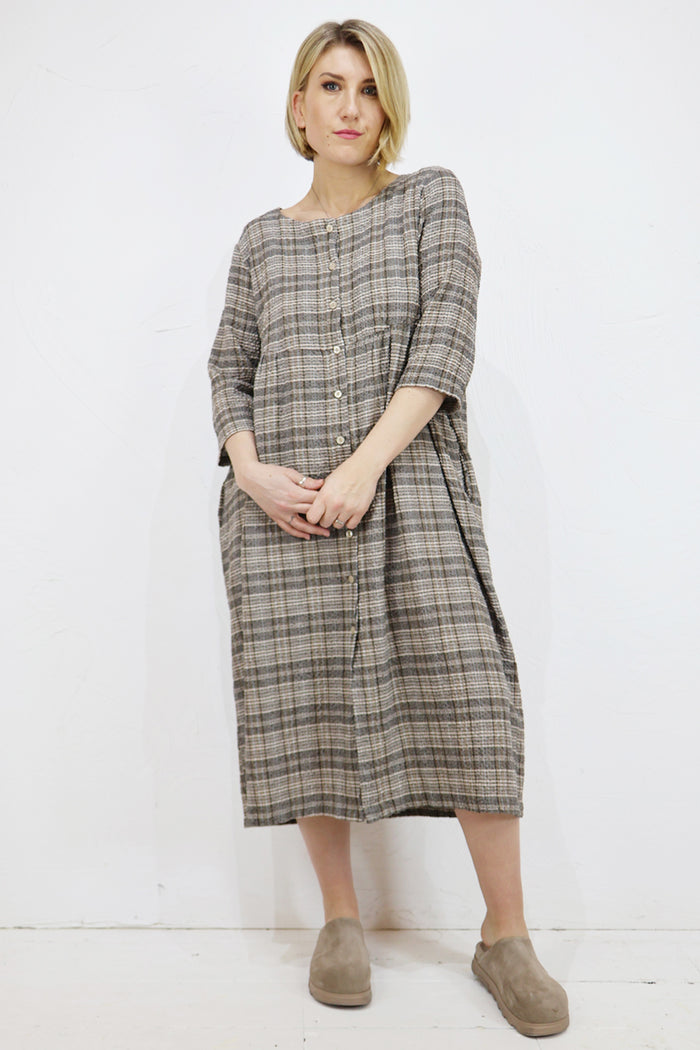 Thing Textured Check Shirt Dress