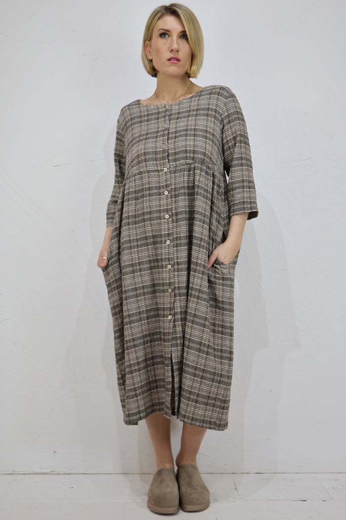 Thing Textured Check Shirt Dress