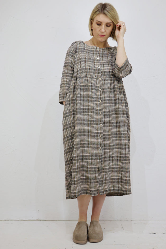 Thing Textured Check Shirt Dress