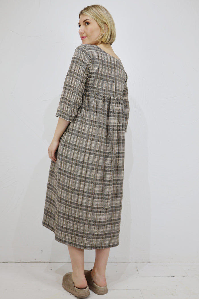 Thing Textured Check Shirt Dress