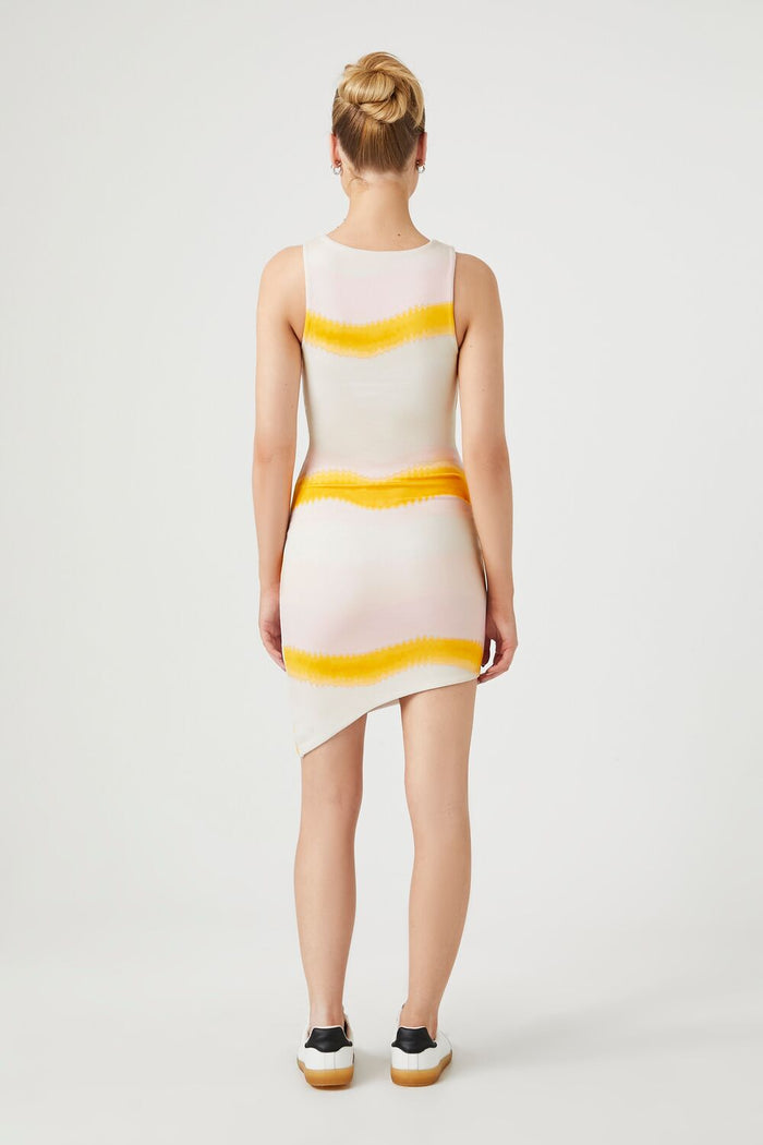 Tie-Dye Striped Mini Dress