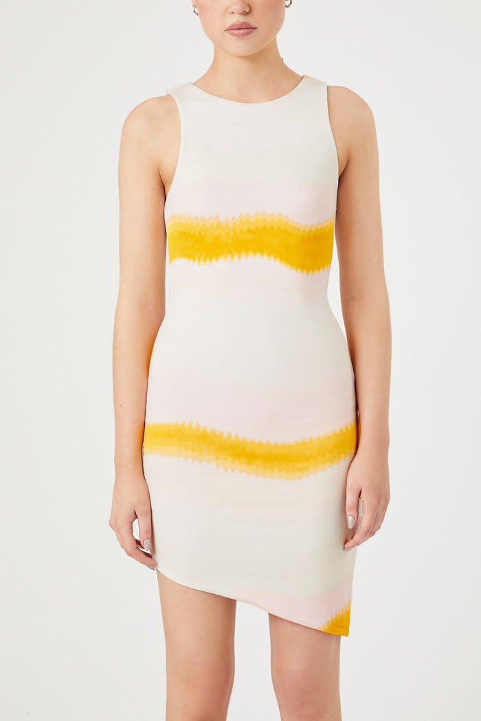 Tie-Dye Striped Mini Dress