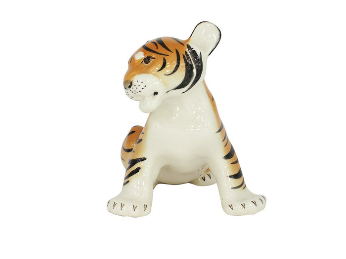 Tiger Cub Sitting Lomonosov Porcelain Collectible Figurine