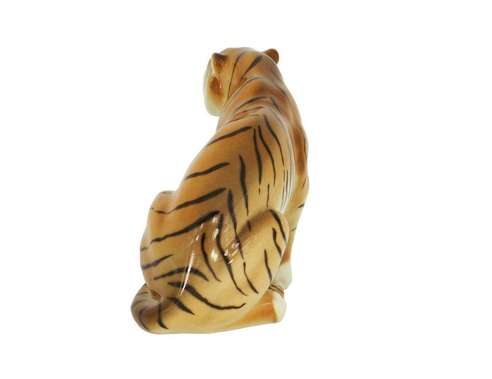 Tiger Sitting Lomonosov Porcelain Collectible Figurine