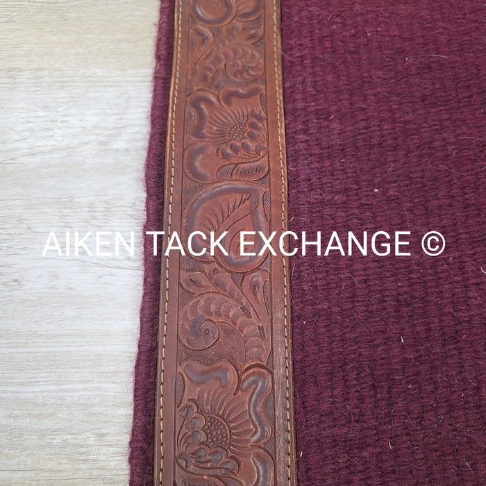 Tooled Trim Western Saddle Pad, 34" x 35"