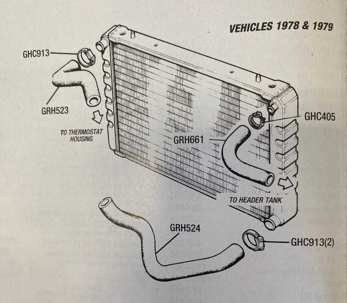 TR7 - GRH661 Top hose radiator right and left
