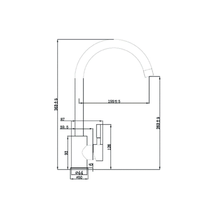 Tre Mercati Kitchener Modern Mono Sink Mixer Tap