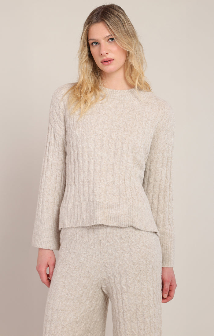 Trinity Cable Knit Sweter Acorn Home + Apparel