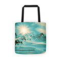 Turquoise Run in Spirit Tote bag