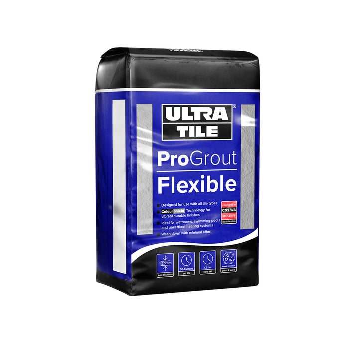 UltraTile ProGrout Flexible Wall & Floor Grout - 3kg - Silver Grey
