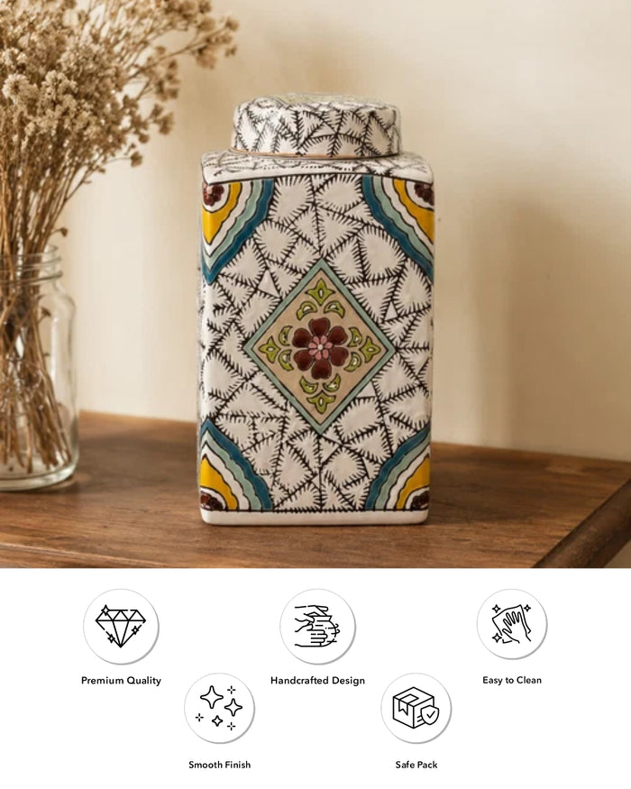 Verdant Mosaic Decorative Jar