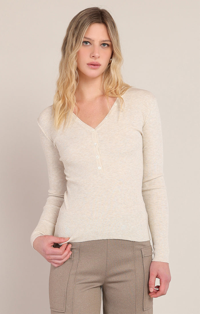 Victoria Ribbed Long Sleeve Acorn Home + Apparel