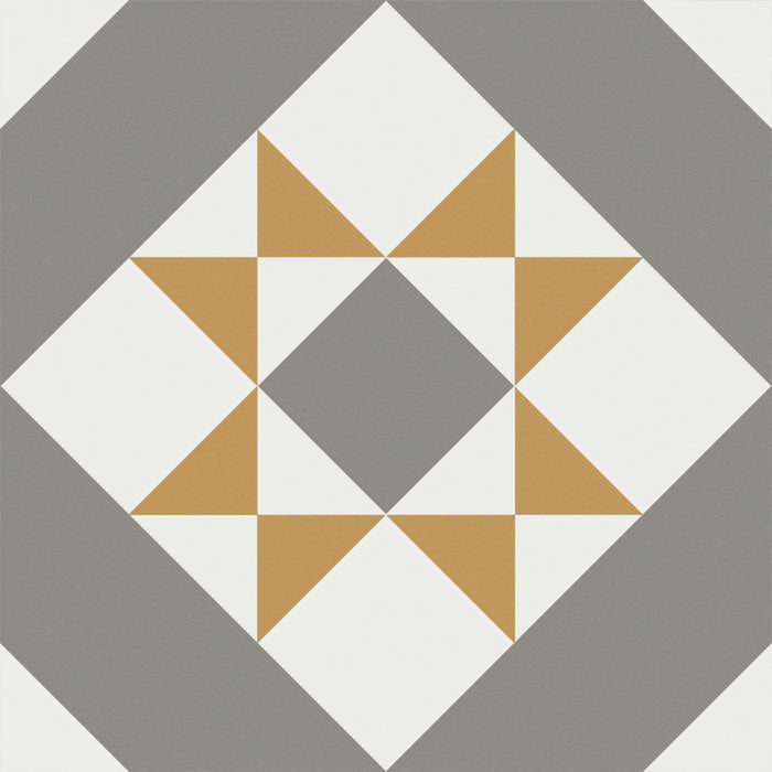 Victorian Elmer 20 x 20cm Matt Porcelain Pattern Floor Tile - 0.6sqm perbox