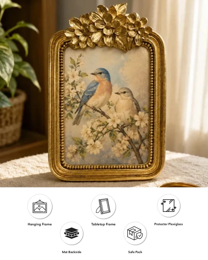 Victorian Gold Floral Photo Frame