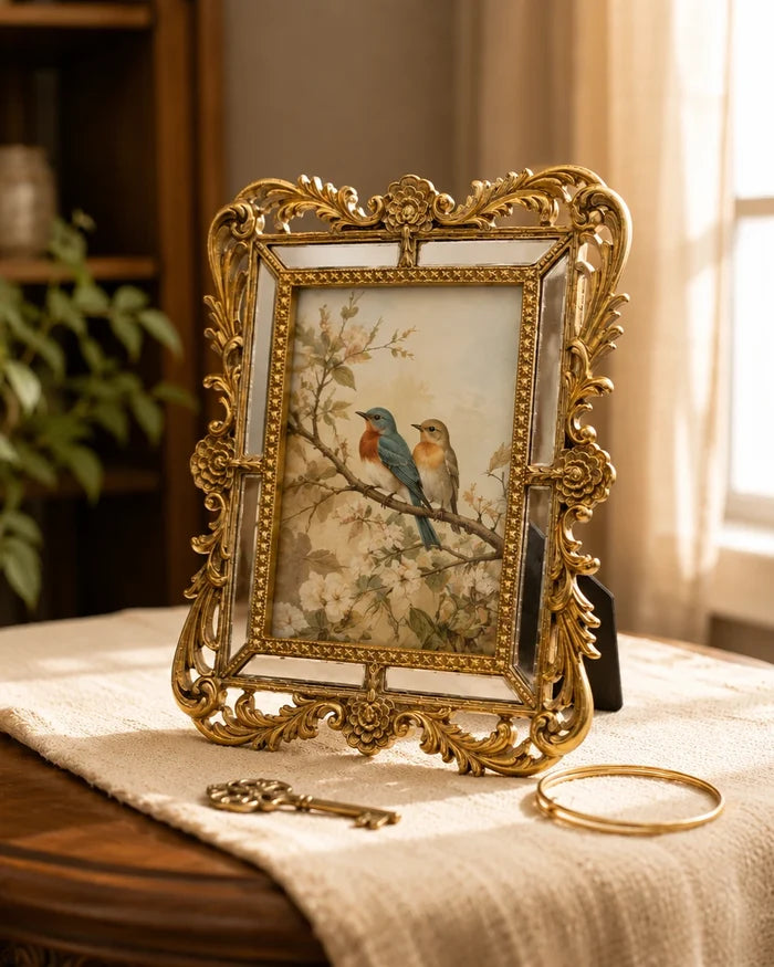 Vintage Baroque Gold Tabletop Photo Frame - The Decor Kart