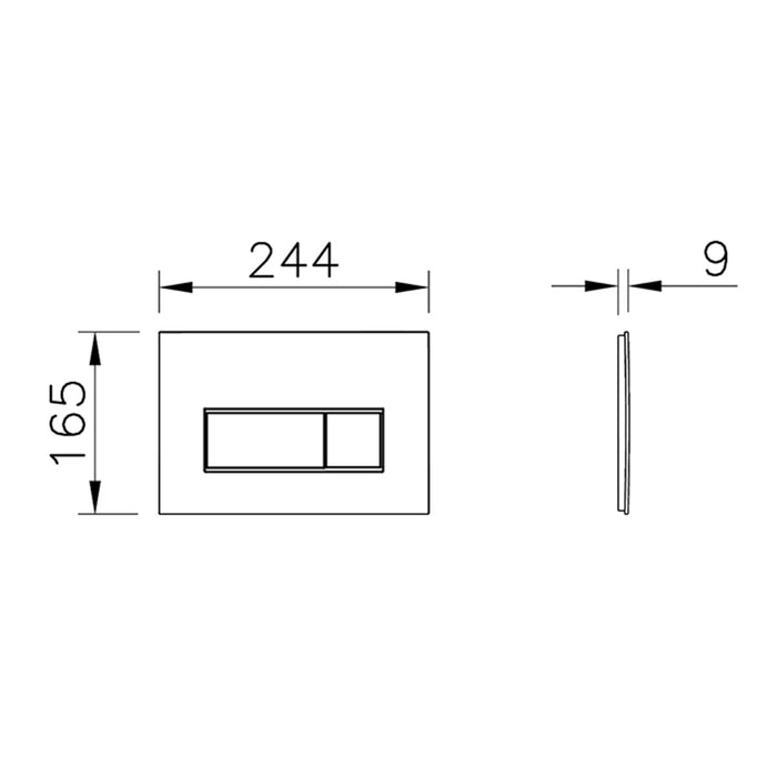 Vitra Loop Square Flush Plate - Matt Black to suit Vitra V-Fix & V-Care Cisterns
