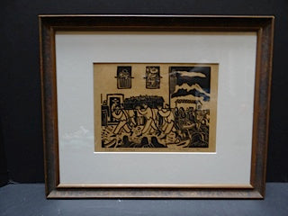 W. H. Brown Block Print “Indian Funeral”