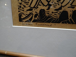 W. H. Brown Block Print “Indian Funeral”