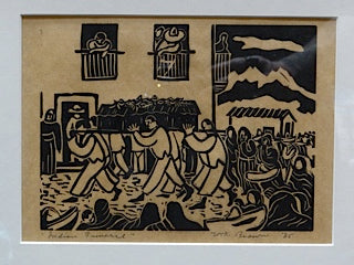 W. H. Brown Block Print “Indian Funeral”