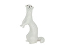 Weasel White Standing Lomonosov Porcelain Collectible Figurine