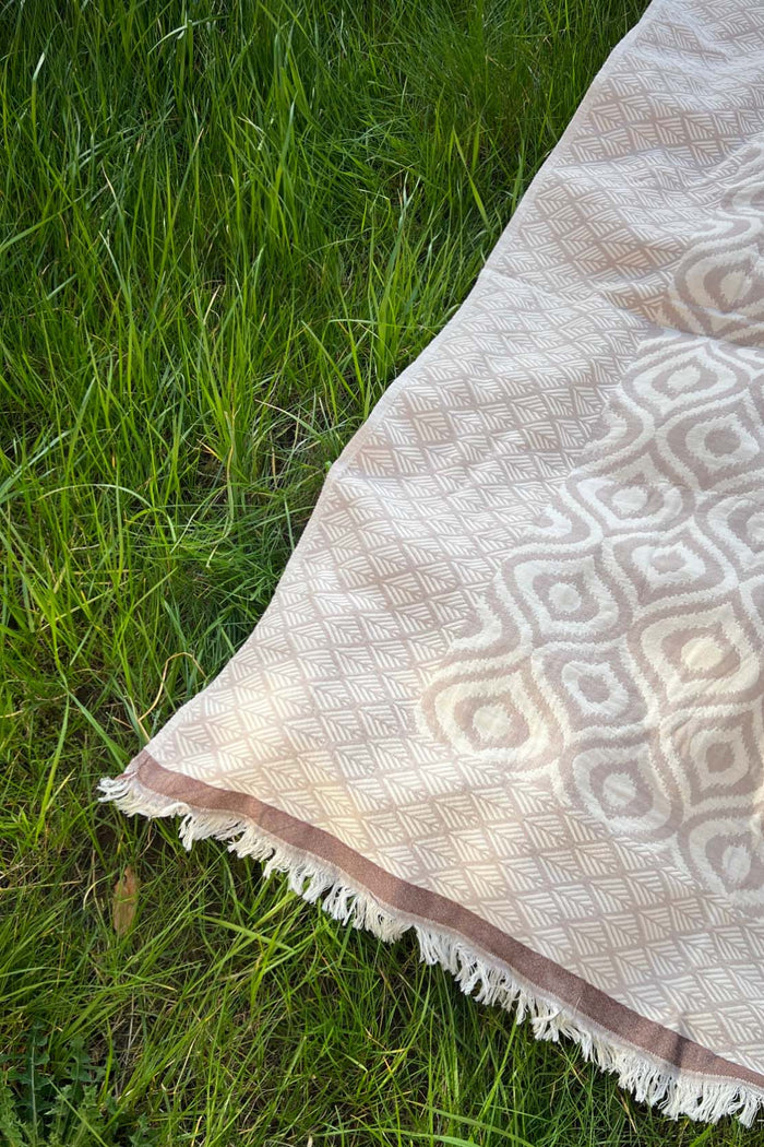 Weavico Turkish Cotton Throw - Beige/Brown