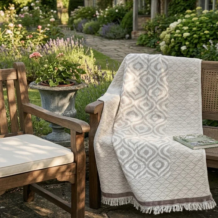 Weavico Turkish Cotton Throw - Beige/Brown