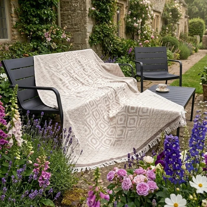 Weavico Turkish Cotton Throw - Beige/Brown