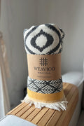 Weavico Turkish Cotton Throw -Black/Mustard