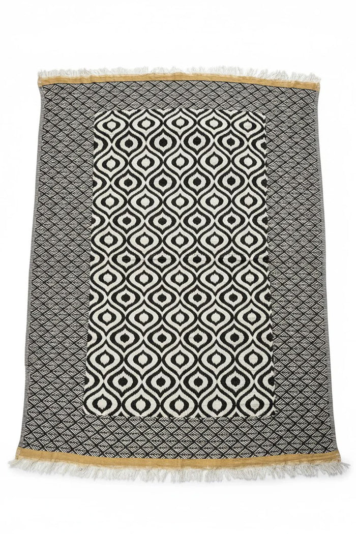 Weavico Turkish Cotton Throw -Black/Mustard