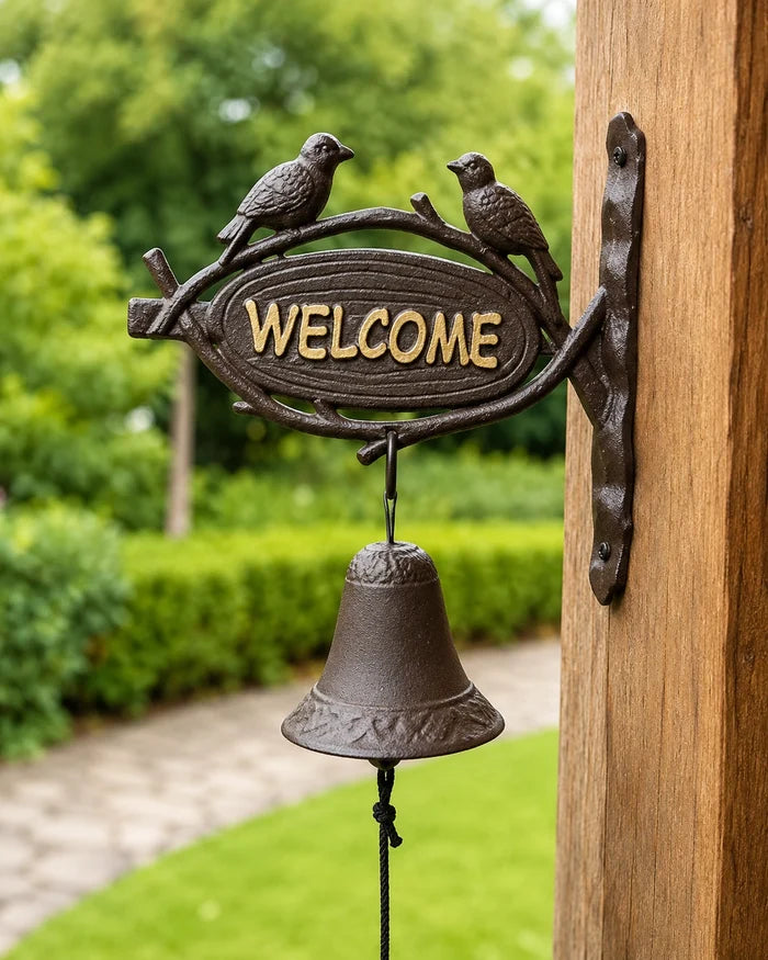 Welcome - Cast Iron Wall Mounted Bell
