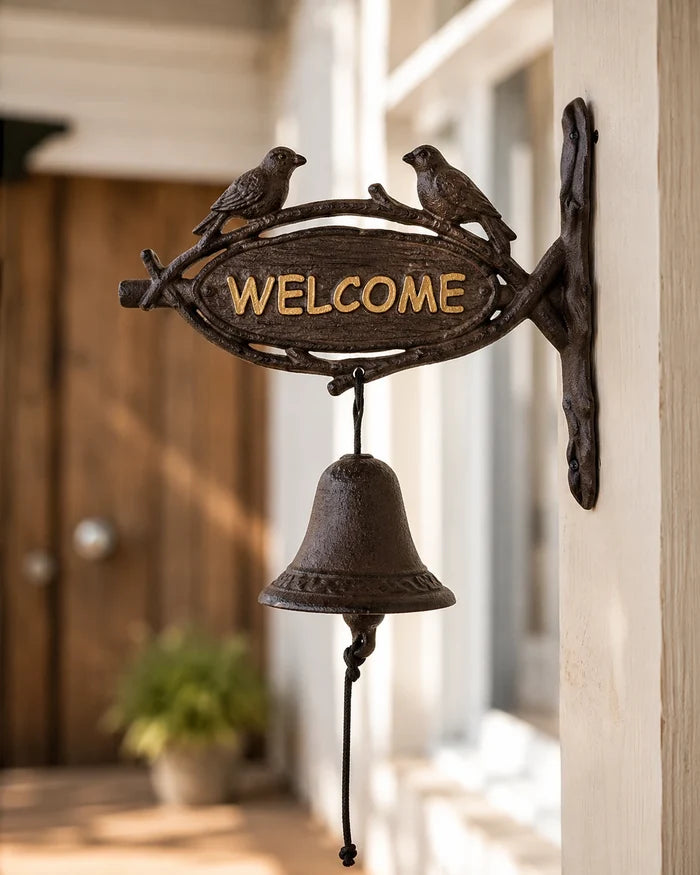 Welcome - Cast Iron Wall Mounted Bell