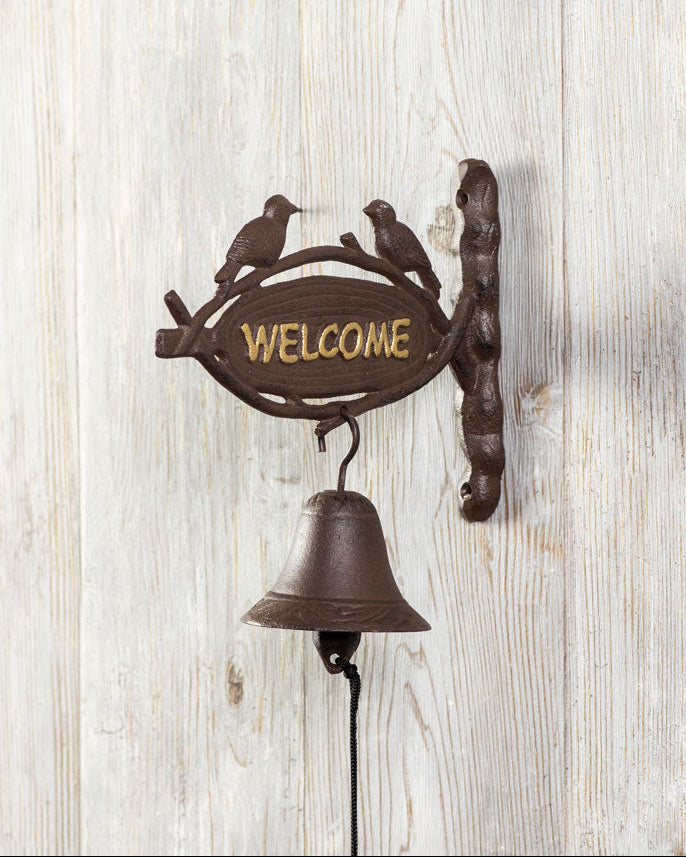 Welcome - Cast Iron Wall Mounted Bell - The Decor Kart
