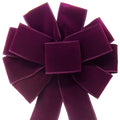 Wired Indoor Outdoor Purple Velvet Bow (2.5"ribbon~10"Wx20"L)