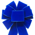 Wired Indoor Outdoor Royal Blue Velvet Bow (2.5"ribbon~8"Wx16"L)