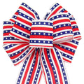 Patriotic Bows - Wired Star Spangled Banner Patriotic Bows (2.5"ribbon~8"Wx16"L)