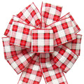 Christmas Bows - Wired Windowpane Plaid Christmas Bow (2.5"ribbon~10"Wx20"L)