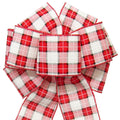 Christmas Bows - Wired Windowpane Plaid Christmas Bow (2.5"ribbon~8"Wx16"L)