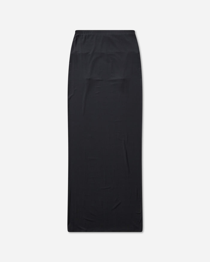 Jean Paul Gaultier Wmns Viscose Jersey Long Skirt With Lingerie Garter Dark Navy Skirts Maxi 2504WSK022J025 84