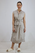 XD Xenia Design Tie-Waist Taffeta Blouse