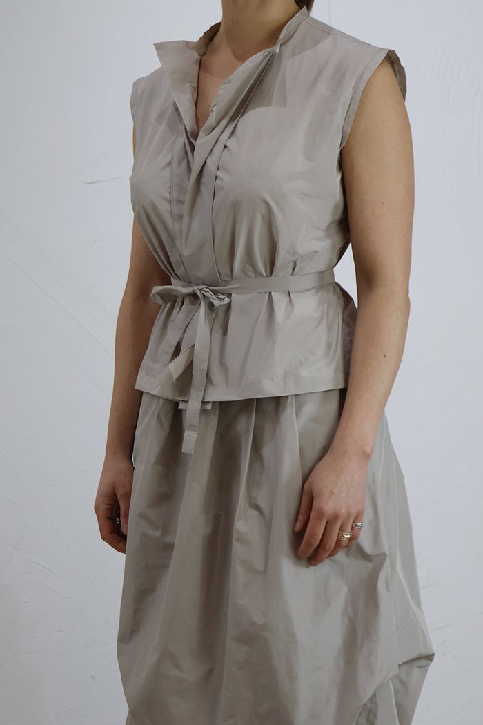 XD Xenia Design Tie-Waist Taffeta Blouse