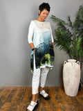 Paint-Print Tunic Dress - BITA24 Blue Woman