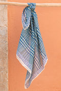 Zen Ethic Cotton Scarf 'Nissa' in Blue- 3 sizes